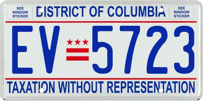 DC license plate EV5723