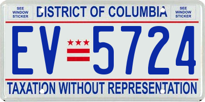 DC license plate EV5724