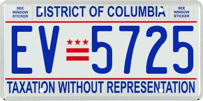 DC license plate EV5725