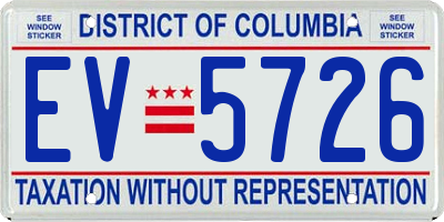 DC license plate EV5726