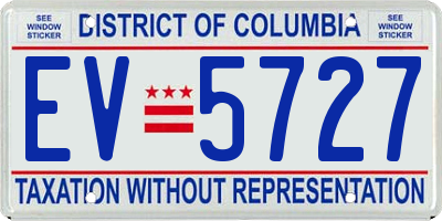 DC license plate EV5727