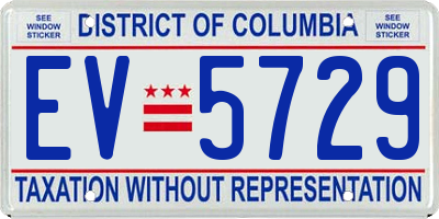 DC license plate EV5729