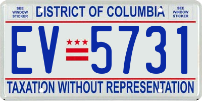 DC license plate EV5731