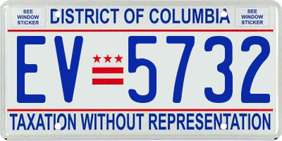 DC license plate EV5732