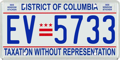 DC license plate EV5733