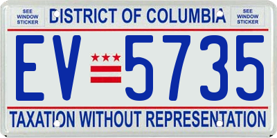 DC license plate EV5735