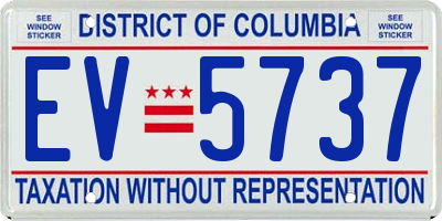 DC license plate EV5737