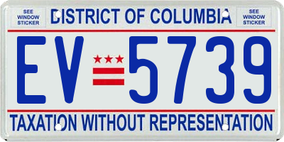 DC license plate EV5739