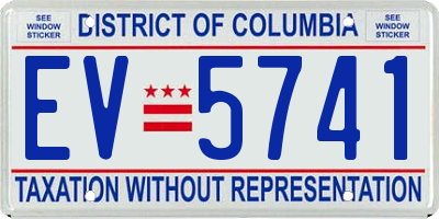 DC license plate EV5741