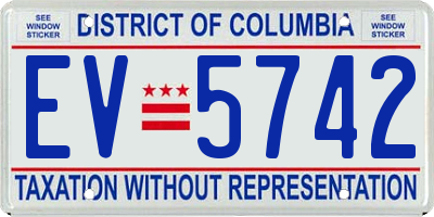 DC license plate EV5742