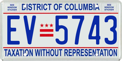 DC license plate EV5743
