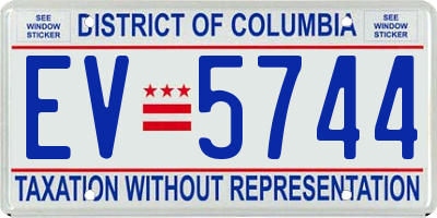 DC license plate EV5744