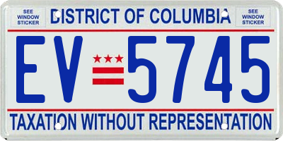 DC license plate EV5745