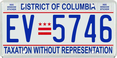 DC license plate EV5746