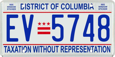 DC license plate EV5748