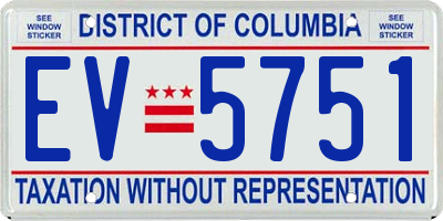 DC license plate EV5751