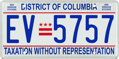 DC license plate EV5757