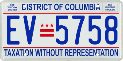 DC license plate EV5758