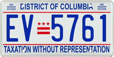 DC license plate EV5761