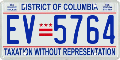 DC license plate EV5764