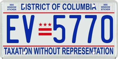 DC license plate EV5770