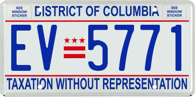 DC license plate EV5771