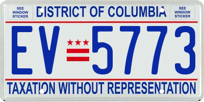 DC license plate EV5773