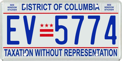 DC license plate EV5774
