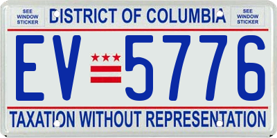 DC license plate EV5776