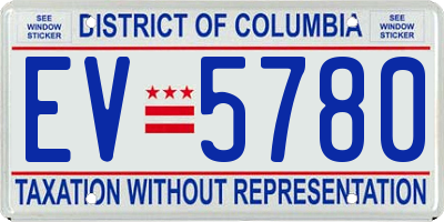 DC license plate EV5780