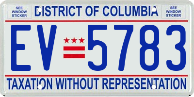 DC license plate EV5783