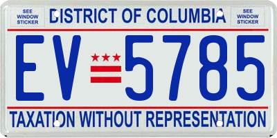 DC license plate EV5785