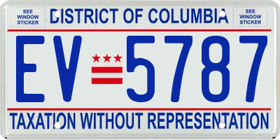 DC license plate EV5787