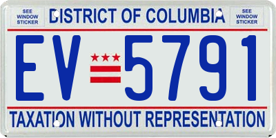 DC license plate EV5791