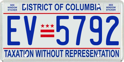 DC license plate EV5792