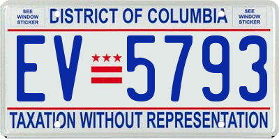 DC license plate EV5793