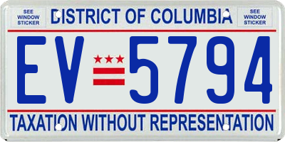 DC license plate EV5794