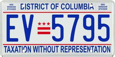 DC license plate EV5795