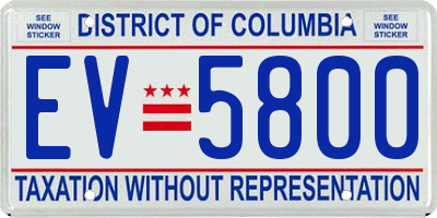 DC license plate EV5800