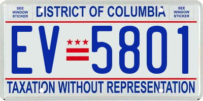 DC license plate EV5801