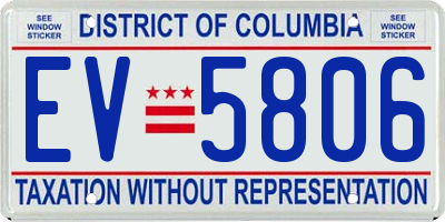 DC license plate EV5806