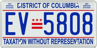 DC license plate EV5808