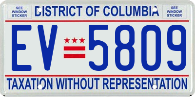 DC license plate EV5809