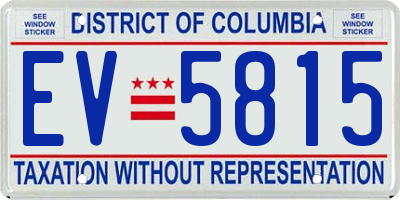 DC license plate EV5815