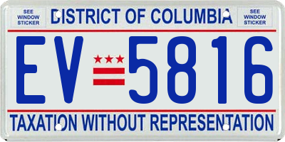 DC license plate EV5816