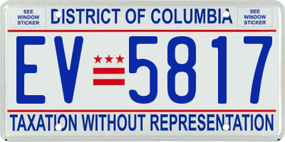 DC license plate EV5817
