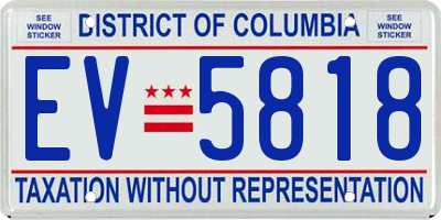 DC license plate EV5818