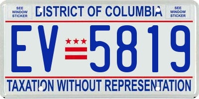 DC license plate EV5819