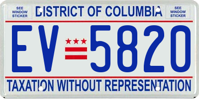 DC license plate EV5820