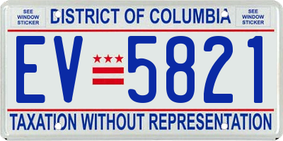 DC license plate EV5821